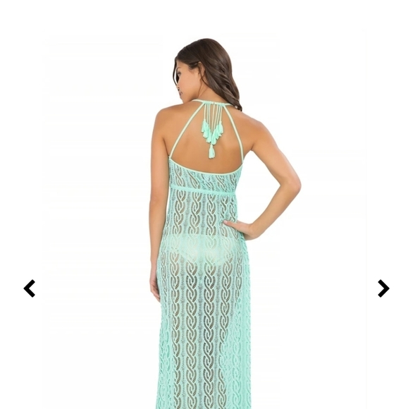 𝅺NWT Luli Fama Tassel back stretch maxi dress - L - Picture 2 of 9